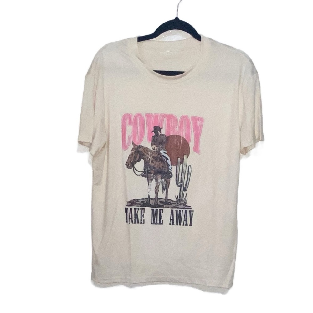 COWBOY TAKE ME AWAY SHORT SLEEVE BAND GRAPHIC T NEW - Picture 4 of 4